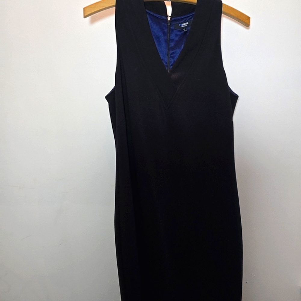 Premise Black V-Neck Midi Dress